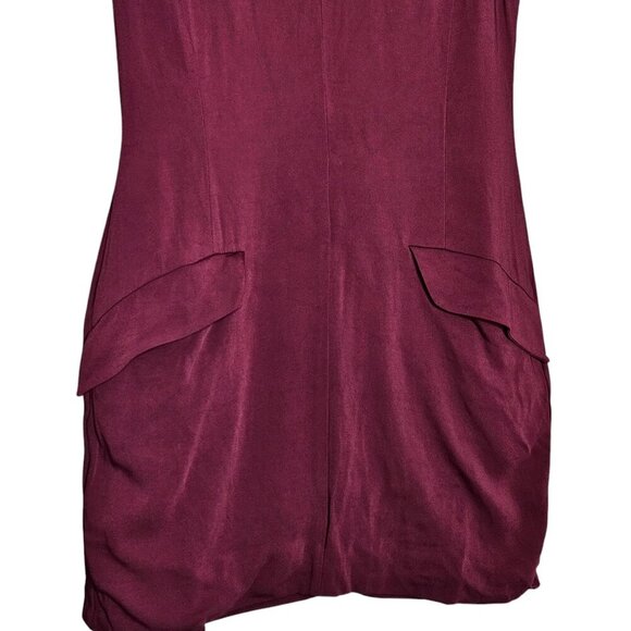 House of CB Alia Mulberry Red‎ Purple Short Sleeve Mini Dress Size L Tall - Picture 7 of 13